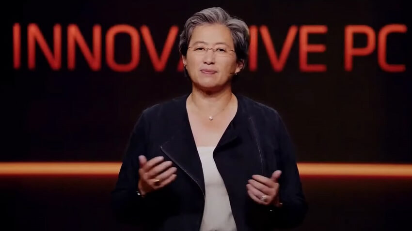 Image of AMD CEO Lisa Su giving a talk to camera at a previous CES