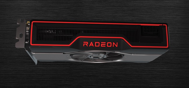 Image of the side of the AMD Radeon 6600XT GPU