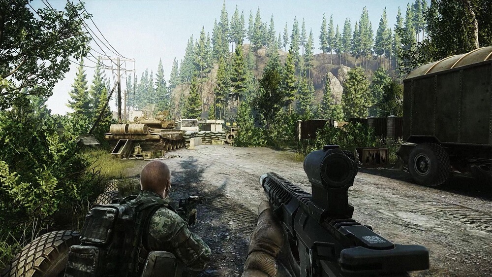 Screen capture of Escape from Tarkov gameplay from FPS point of view