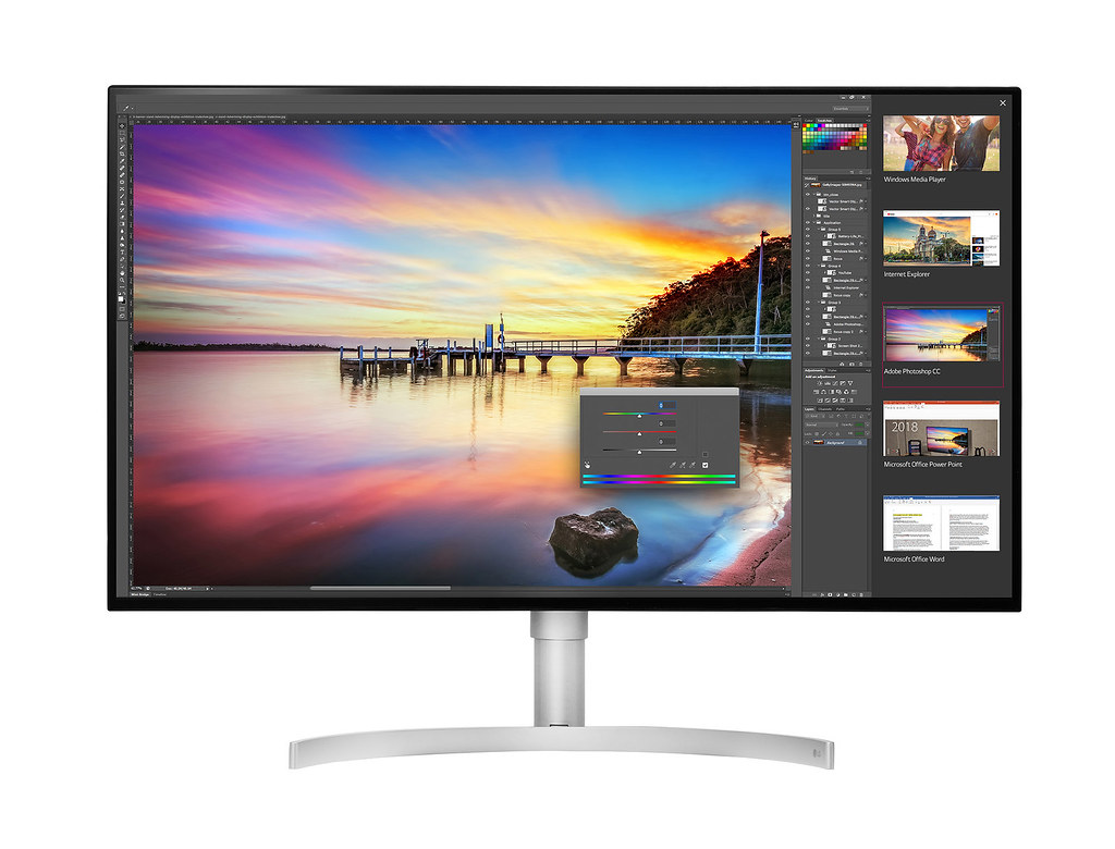 Image of a 4K monitor showcasing its rich colours when doing such tasks as video or photo editing