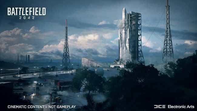 Cinematic image of the Battlefield 2042 map called Orbital