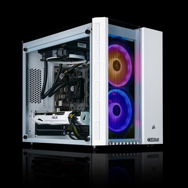 Image of the Chillblast Fusion Crystal Lite Gaming PC that exceeds the recommended specs for Microsoft Flight Simulator