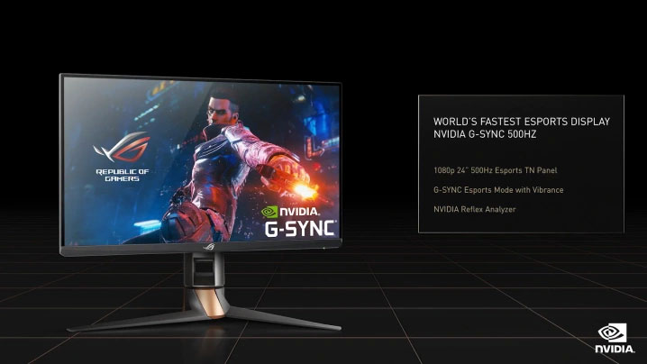 Infographic detailing some of the specs of Asus' new 500Hz gaming monitor