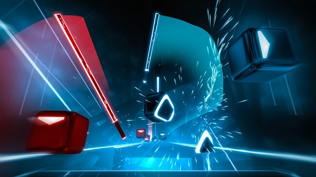 Game capture image from the game Beat Saber