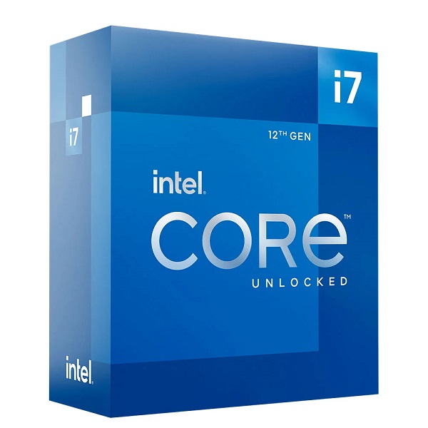 Image of the Intel 12th Gen i7 Alder Lake desktop CPU box
