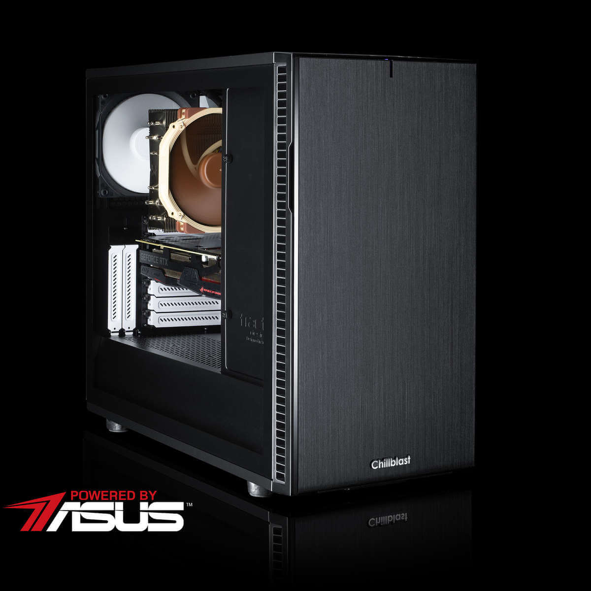 Image of a Chillblast Serenity Elite gaming PC against a black background