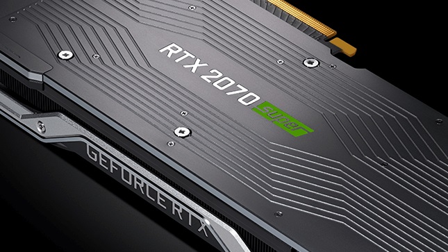 Promotional image of an Nvidia RTX 2070 Super GPU