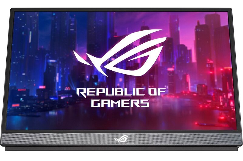 Image showing an Asus ROG Strix 17-inch portable monitor perfect for use with the Steam Deck
