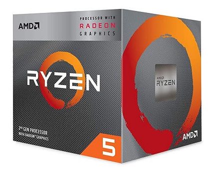 Image of an AMD Ryzen 5 Zen 2 APU box against a white background