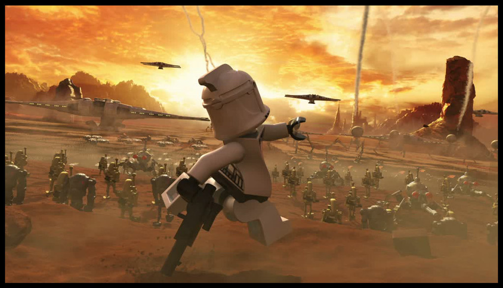 Image of a moment from the game Lego Star Wars 3