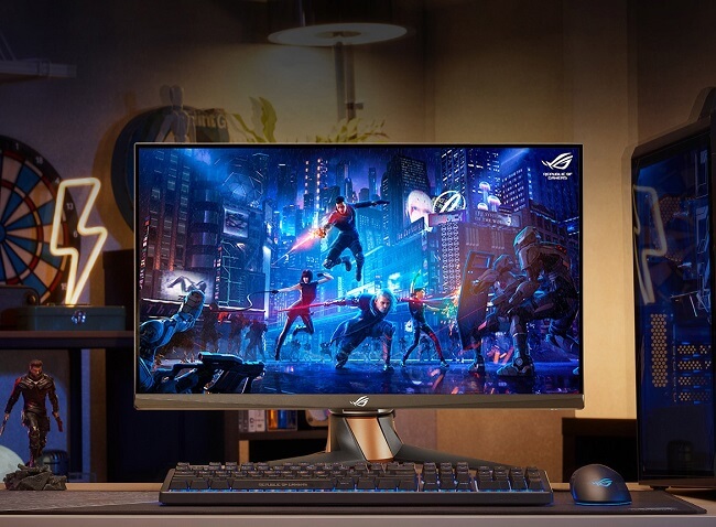 Image of the Asus ROG Swift PG259QN gaming monitor as part of a gaming setup