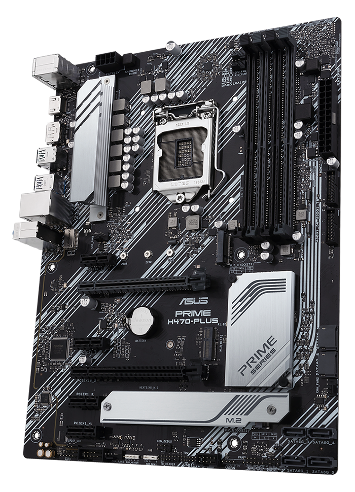 Image of an Asus Prime H470-PLUS motherboard