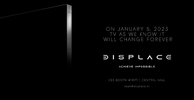 Promo image from Displace advertising a special reveal at CES