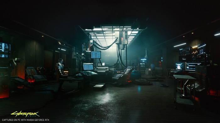 Screen capture image from the CD Projekt Red game Cyberpunk 2077 showing off its ray tracing appearance 