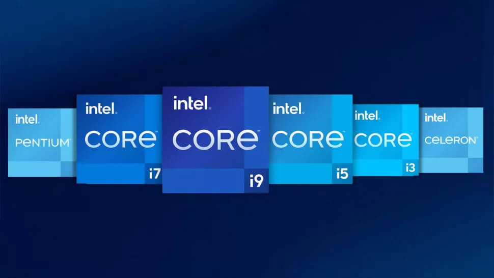 Image showing the range of Intel Alder Lake CPU boxes lined up 
