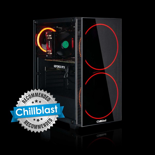 Image of a Chillblast Next Day RTX 3070 Gaming PC in front of a black background